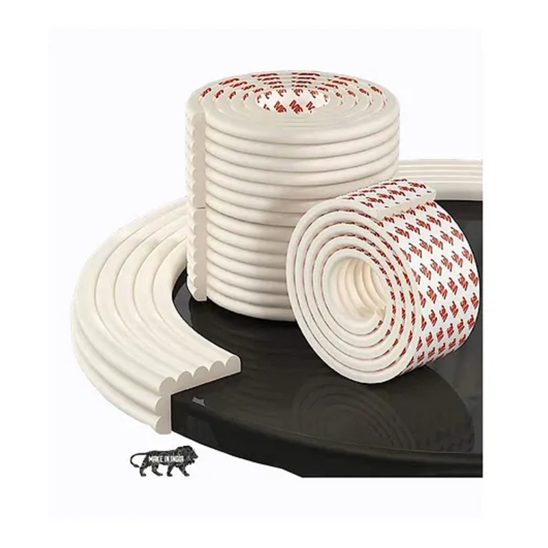 Kids Station Edge Protector for Baby Safety  2m W-Shape Rubber Guard for Sharp Edges  (Off-White)