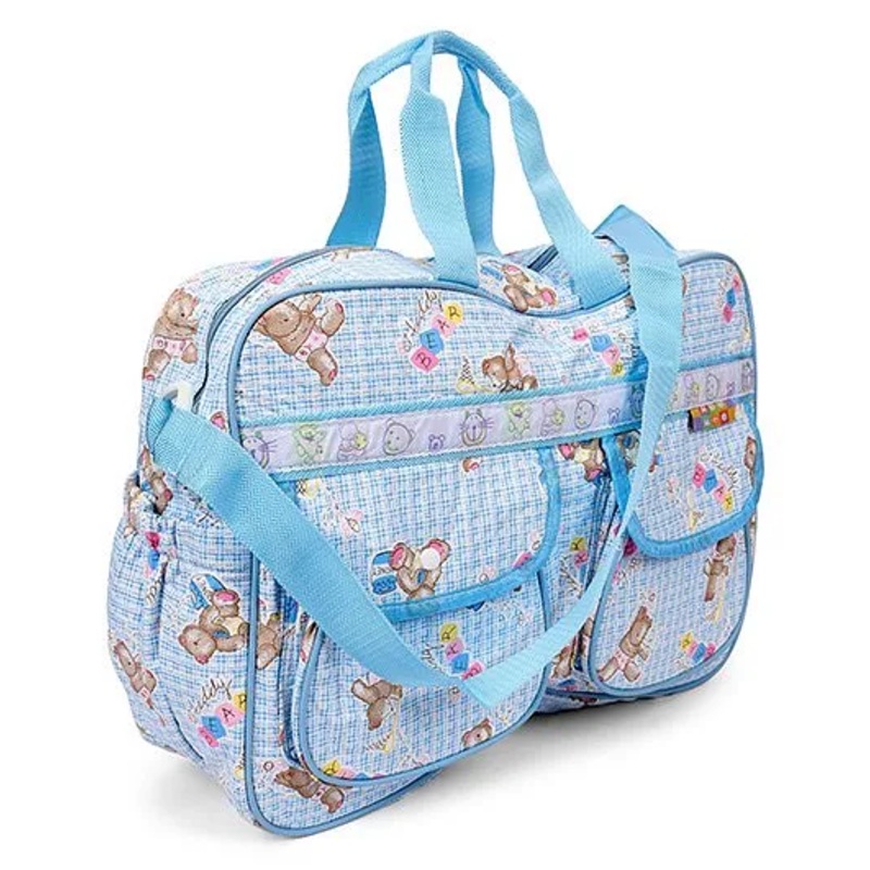 Mee Mee Diaper Bag Teddy Print - Blue