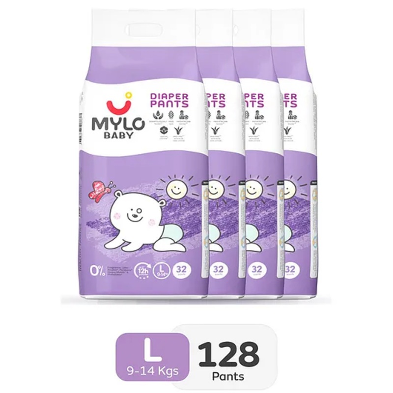 Mylo Baby Diaper Pants Large with ADL Technology Pack of 4 - 128 Pants