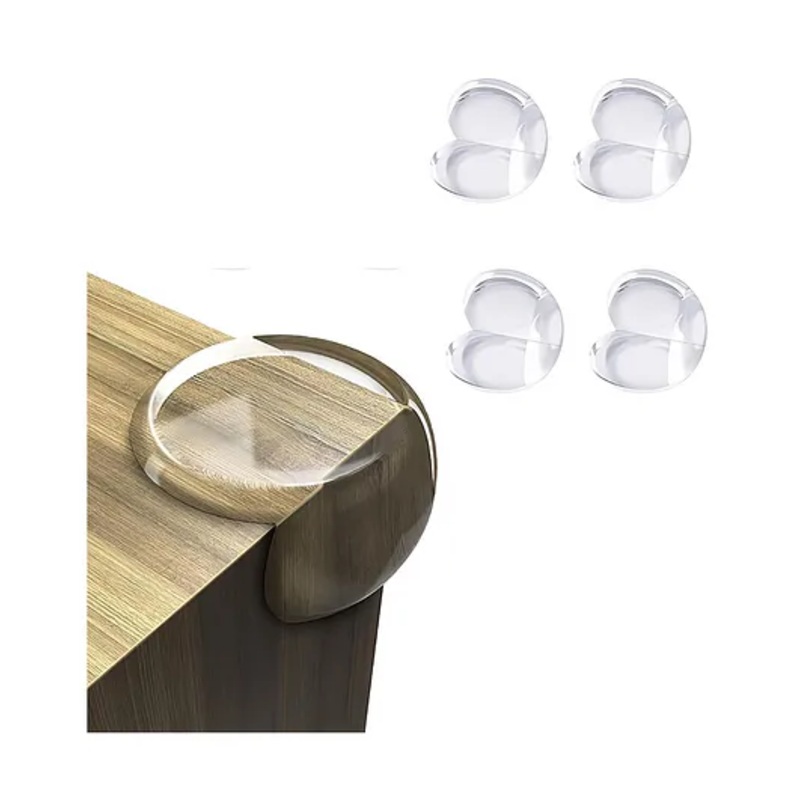 Safe-O-Kid 4-Pack Transparent Corner Protectors for Furniture - Soft Gel & Silicon Table Edge Guards, Sharp Corner Protection, Child Safety for Sharp Edges