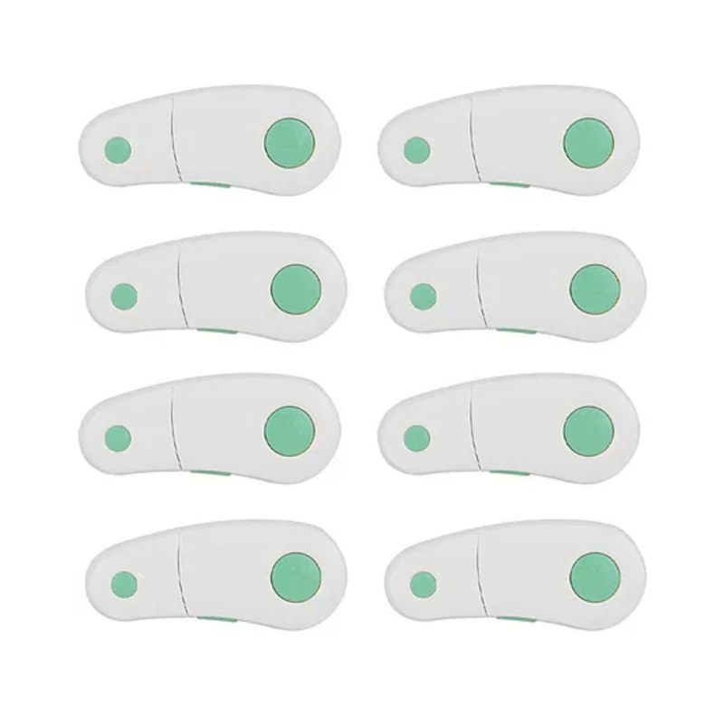 Safe-O-Kid Child Safety Cabinet Lock Pack Of 8 - Blue