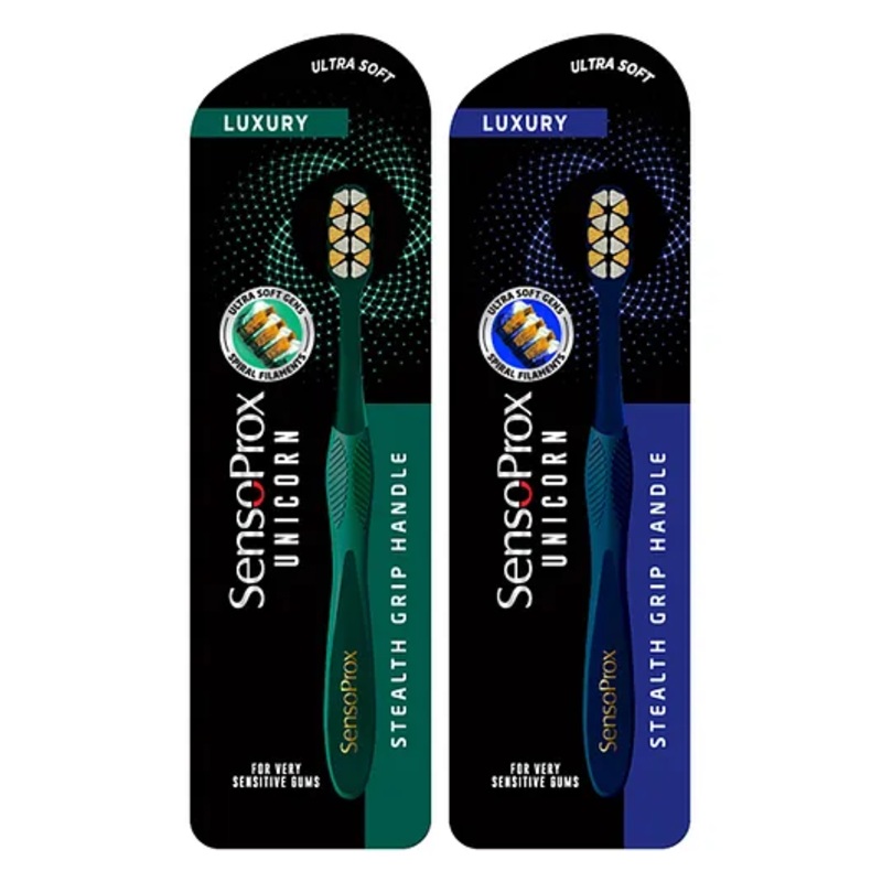 SensoProx Unicorn Toothbrush Pack of 2 - Green & Blue