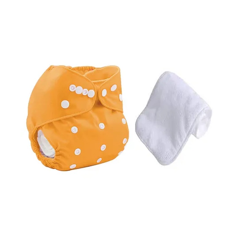 Sparkle Joy Free Size Reusable Cloth Diaper With Insert - Orange