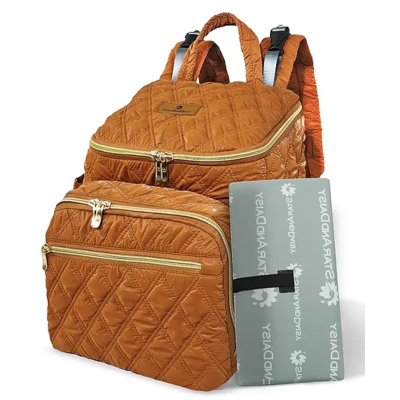 StarAndDaisy Trendy Diaper Bag with Multi Compartments, Spacious Storage, Brown