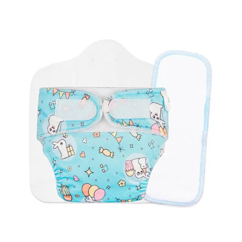 SuperBottoms Newborn UNO Cloth Diaper Combo with Magic Pad & Booster Pad - Reusable, Adjustable (Hunny Bummy)