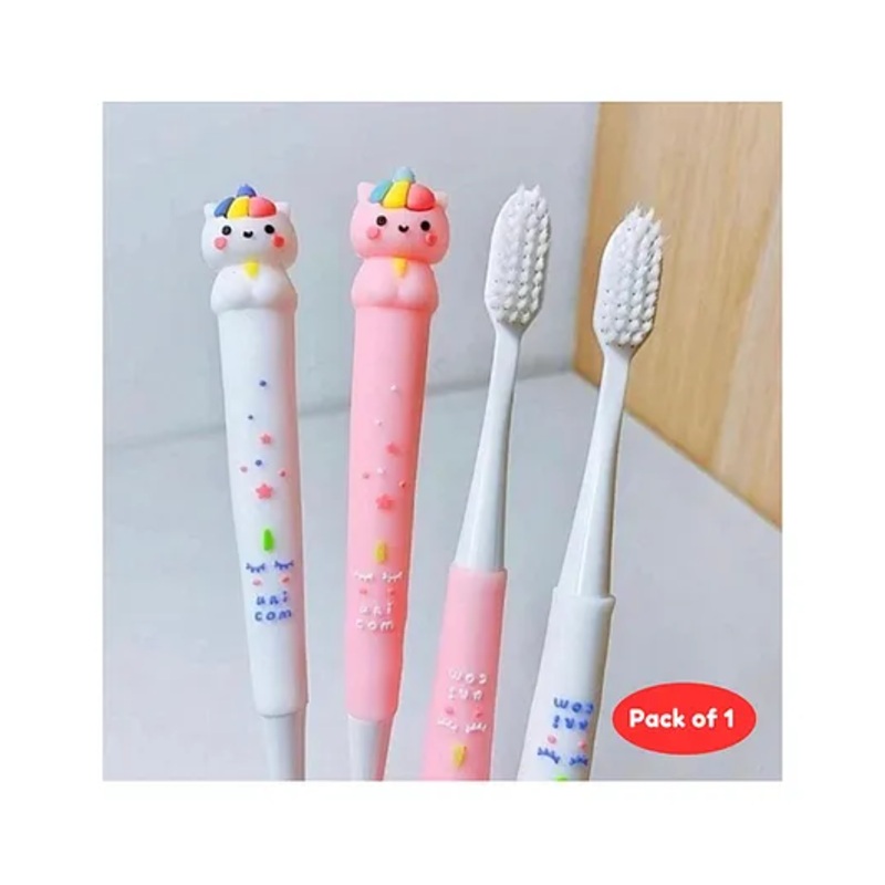 Unicorn Kids Toothbrush Extra Soft Bristles Ergonomically Designed Grip - (Colour & Design May Vary)