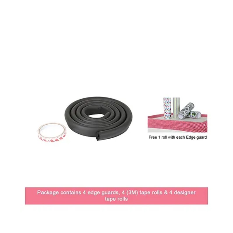 Unique High Density U Shaped Edge Guard Pack of 4 - Black