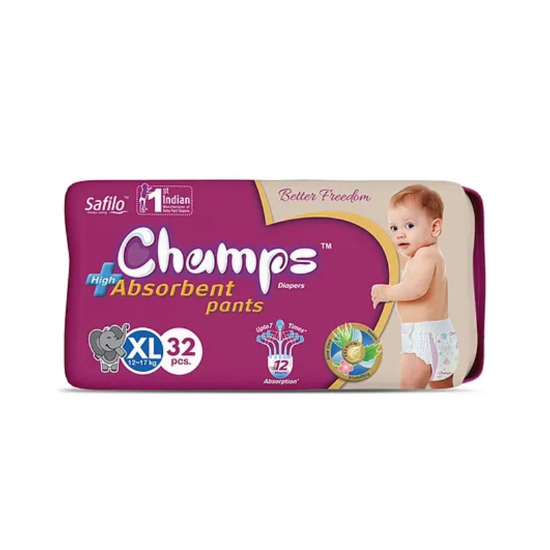 Champs High Absorbent Pant Style Diaper X-Large  - 32 Pieces