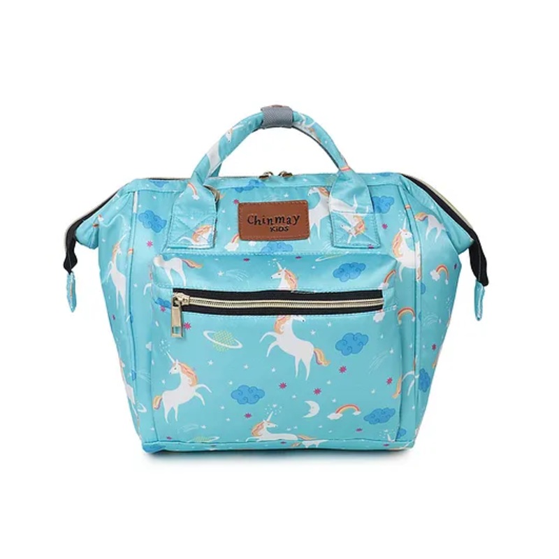 Chinmay Kids Baby Polyester Backpack New Born Casual Travel Outing Stylish Mini Diaper Backpack - Sky Blue Blue