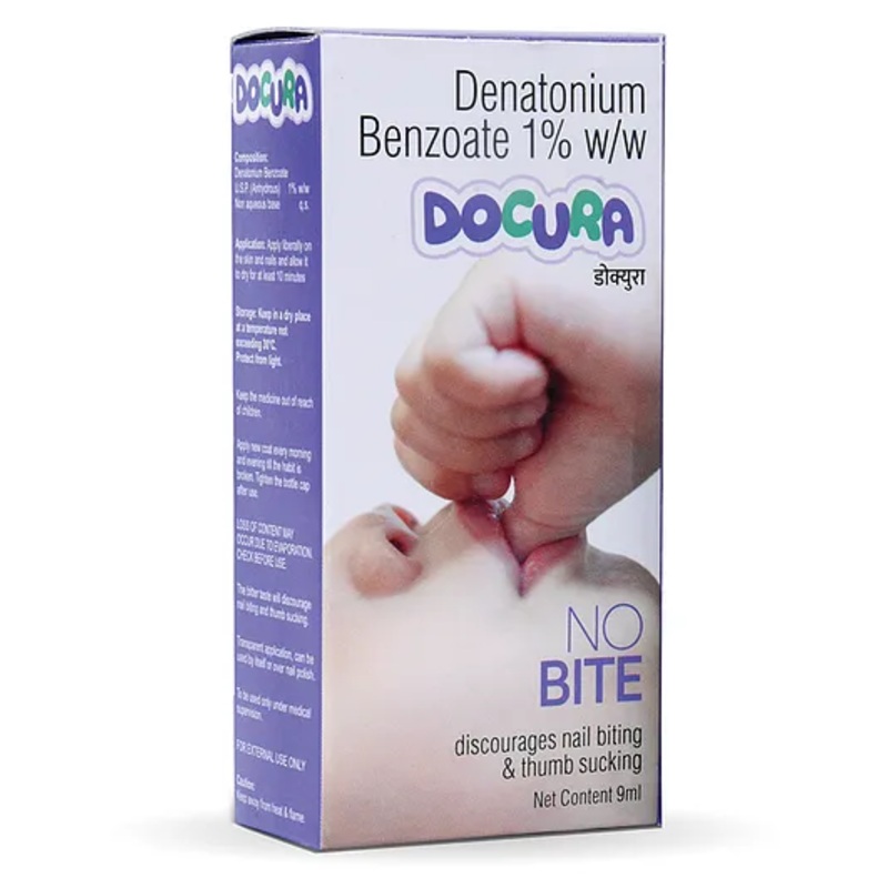 Docura No Bite | Thumb Sucking | Baby Nail Biting Nail Polish | Curated by Paediatricians | 9 ml | Pack of 1