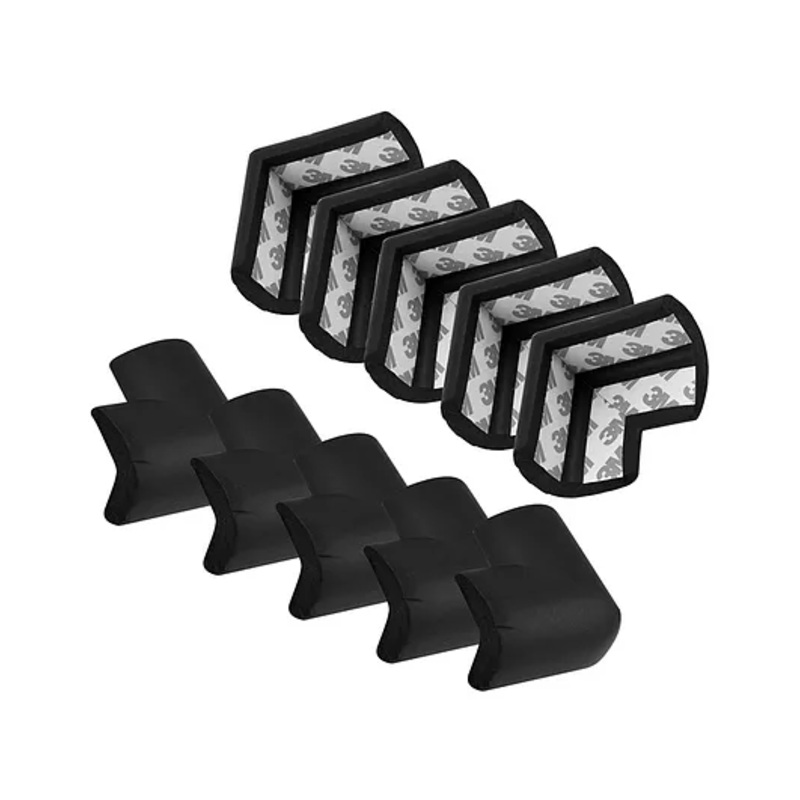 Kiddery Baby Proofing Corner Guard Pre Taped Corner Protectors Crafted with Nitrile Foam - Black
