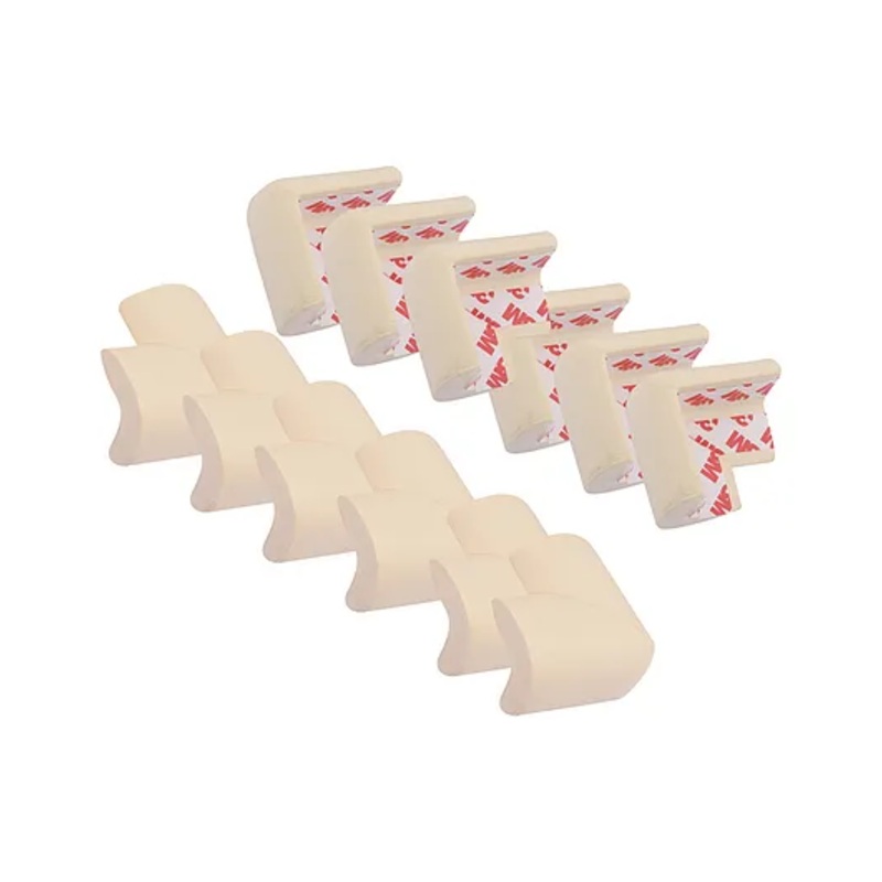 Kiddery Baby Proofing Corner Guard Pre Taped Corner Protectors Crafted with Nitrile Foam - White