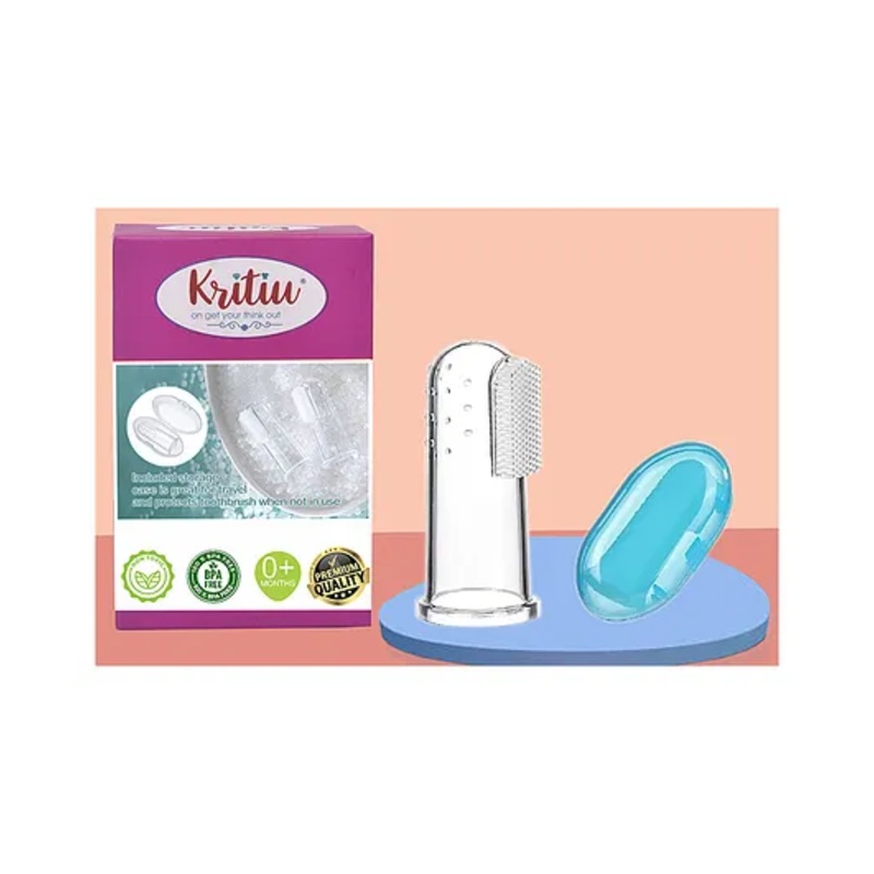 Kritiu Silicone Figure Brush With Case - Blue