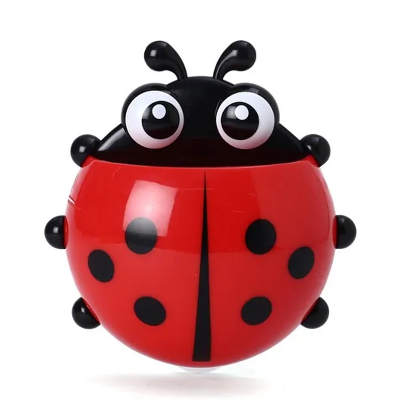 Ladybug Shaped Toothbrush Holder - Red