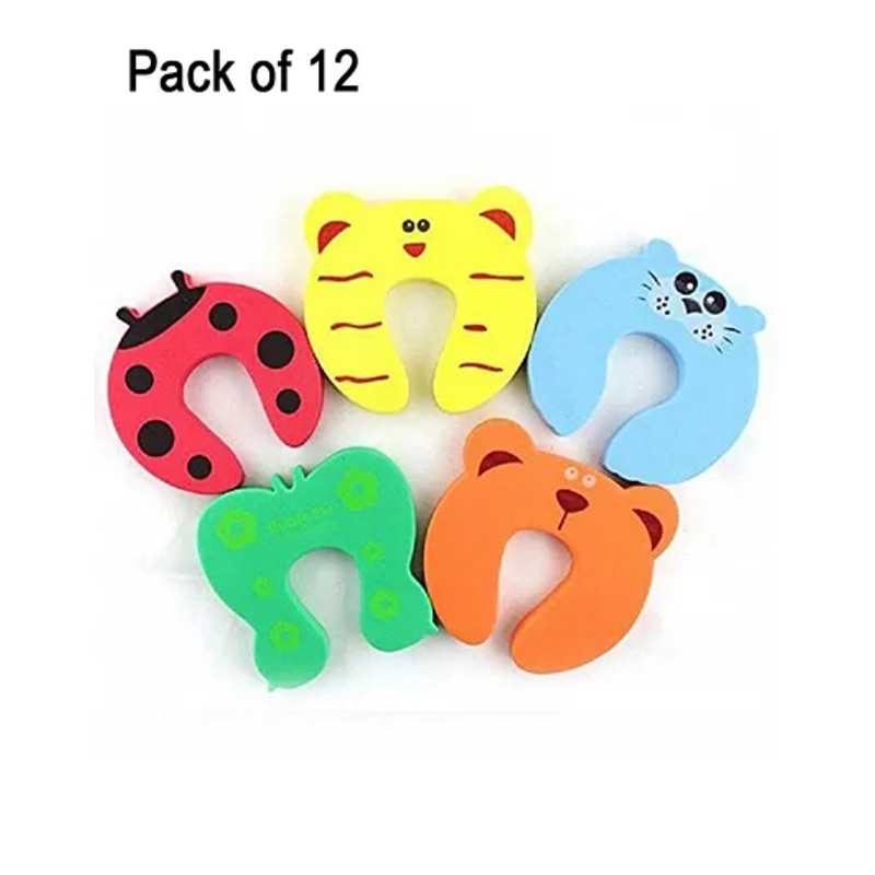 Luvlittle Animal Shaped Foam Door Stopper Multicolor - Pack of 12