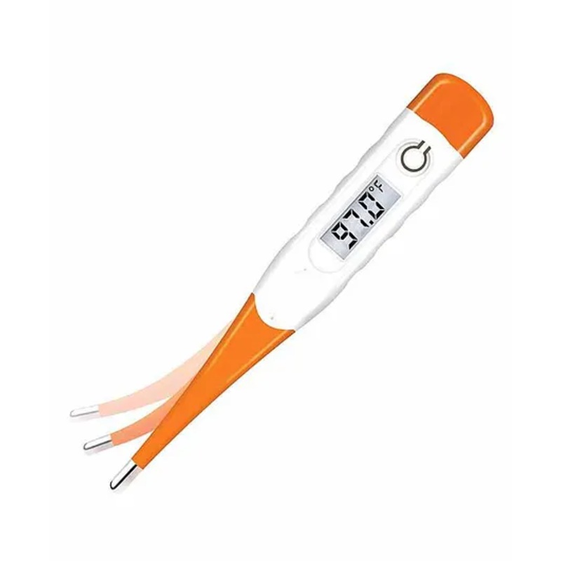 MCP Flexible Tip Waterproof Digital Thermometer Oral & Underarm Temperature - Orange