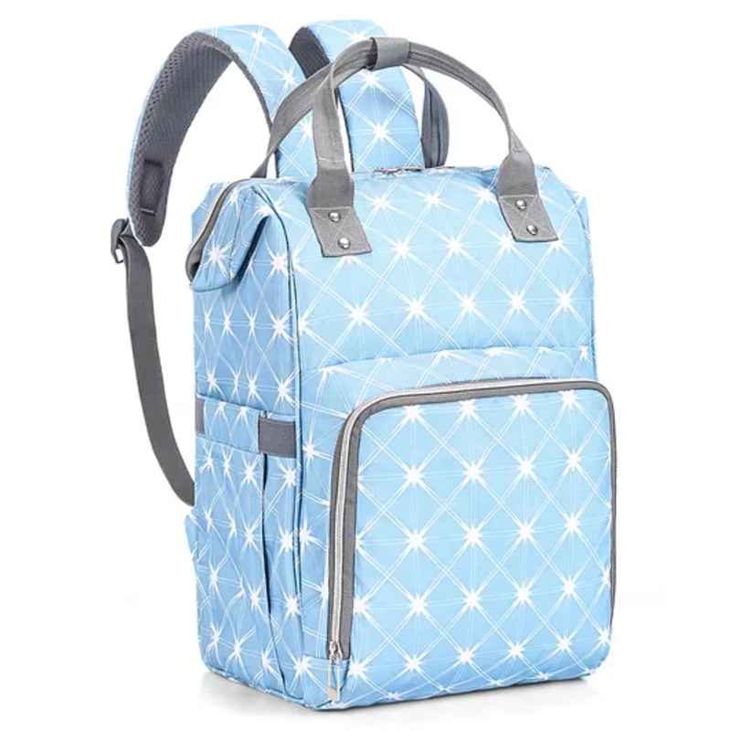 Multipurpose Diaper Backpack Star Print - Teal Blue