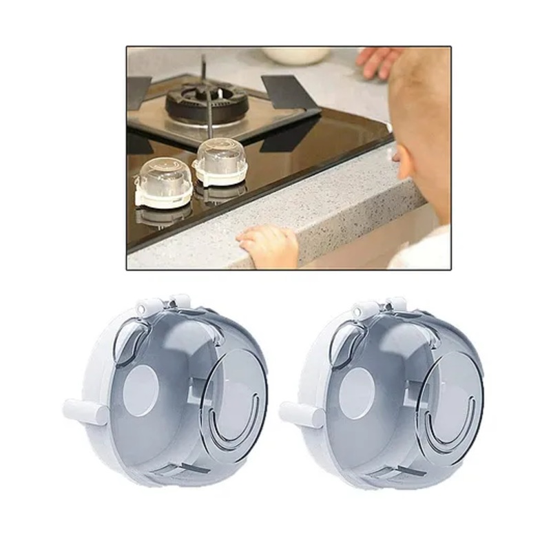 Safe-O-Kid Gas Stove Knob Cover Pack of 2 - White