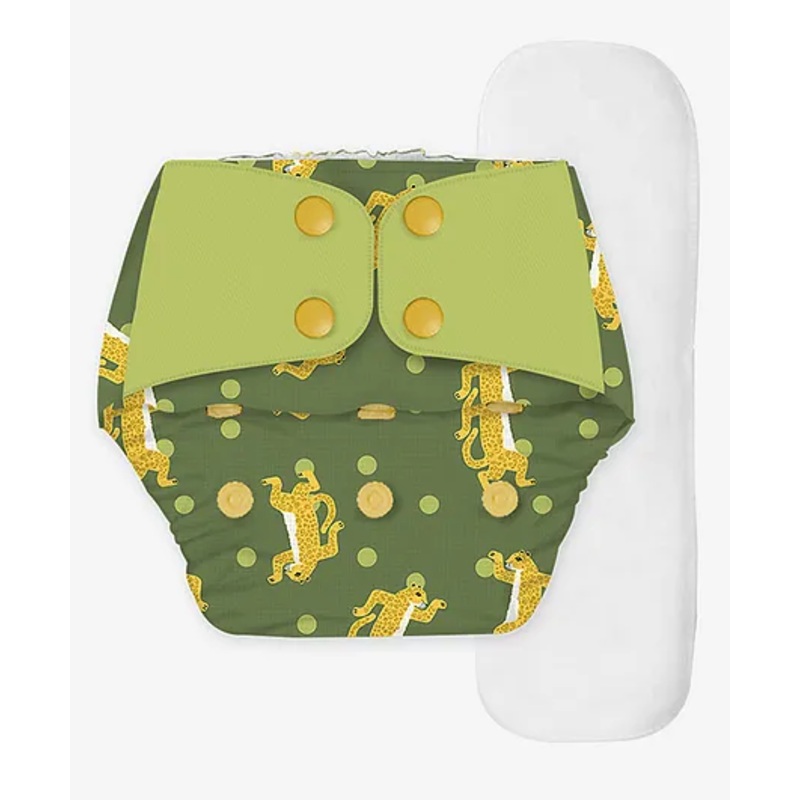Snugkins Free Size Reusable Organic Cloth Diaper With Terry Soaker - Multicolour