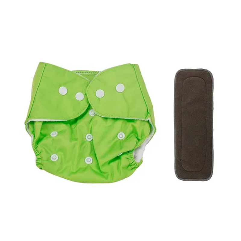 Sparkle Joy Free Size Reusable Cloth Diaper With Insert - Green
