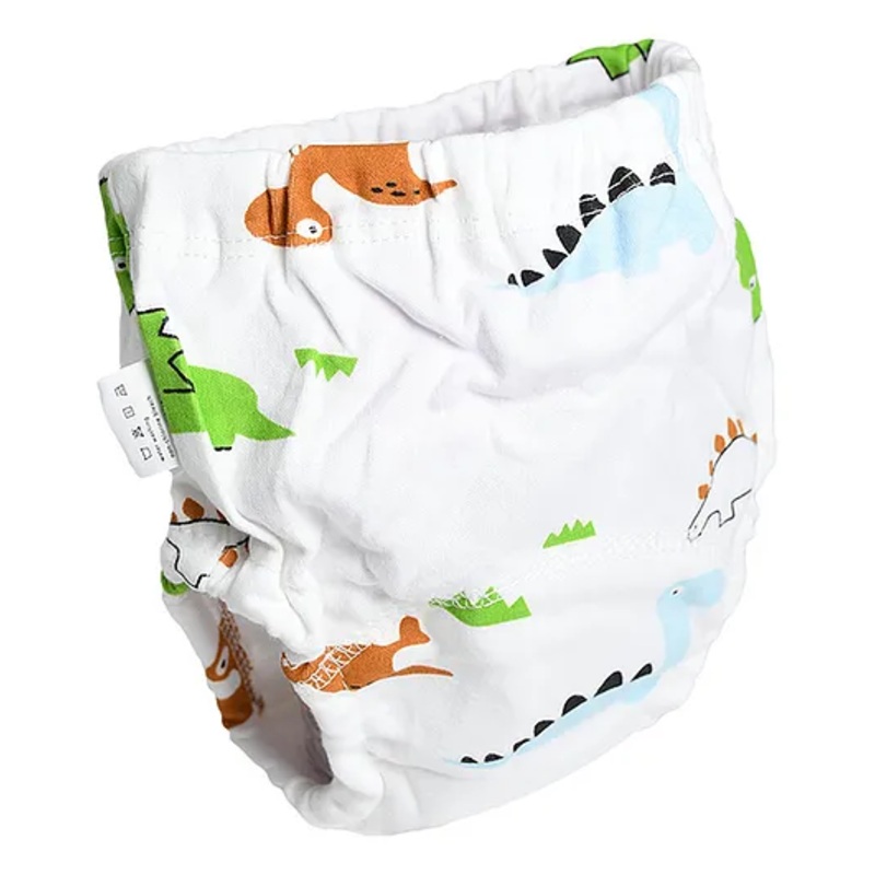 THE LITTLE LOOKERS Potty Training Pants for Babies I Reusable & Waterproof Pull up Underwear | Cloth Diaper for Babies-White Dino (1 Year - 2 Years) (Pack of 1)