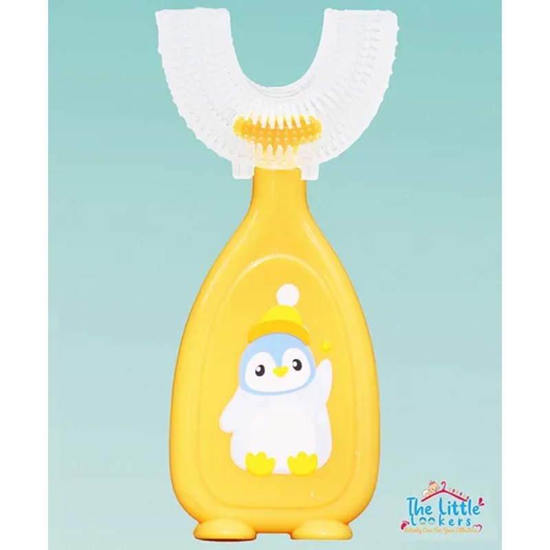 The Little Lookers Soft Sillicone U-Shaped Head 360 Toothbrush - Yellow (Print May Vary)