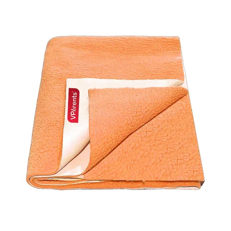 VParents Chubby Cheeks Water Proof Baby Bed Protector Reusable Dry Sheet Large - Orange