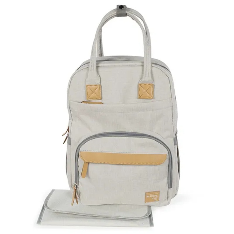 Walking Mum Baby Nature Sand Diaper Changing Bagpack - White