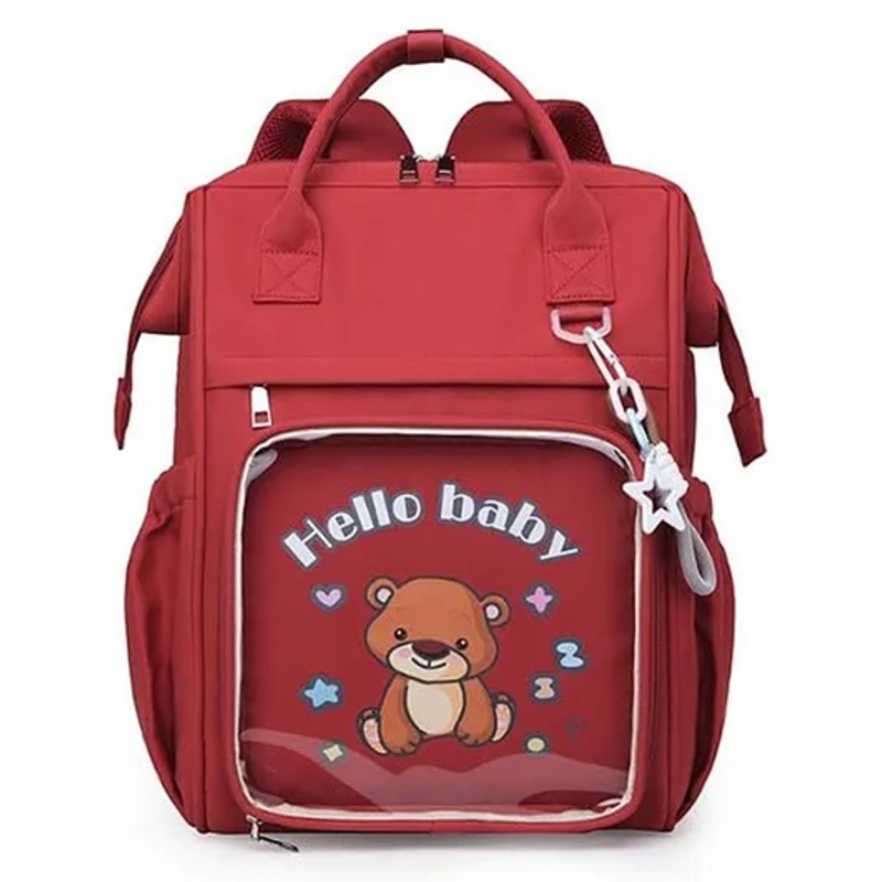 Winnies Waterproof Diaper Backpack For Mothers Travel, Multi Function Nappy Bags - Maroon