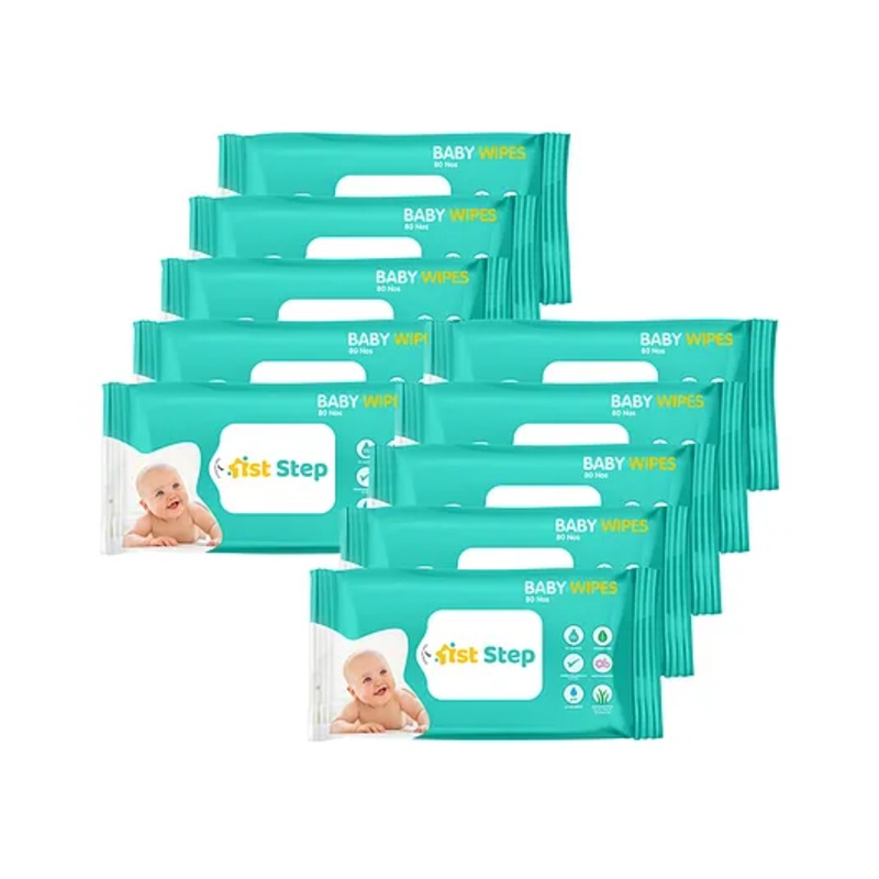 1st Step Baby Wet Wipes Enriched and Aloe Vera and Jojoba Oil Pack of 10- 800 Wipes