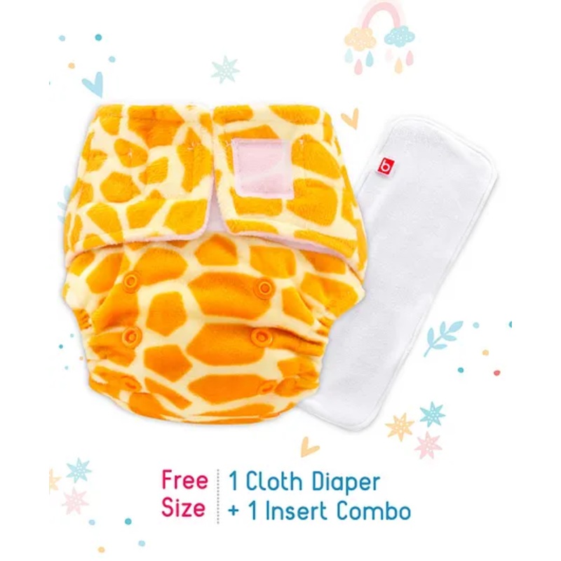 Babyhug New Born Reusable Cloth Nappies With SmartDry Abstract Print  - Yellow