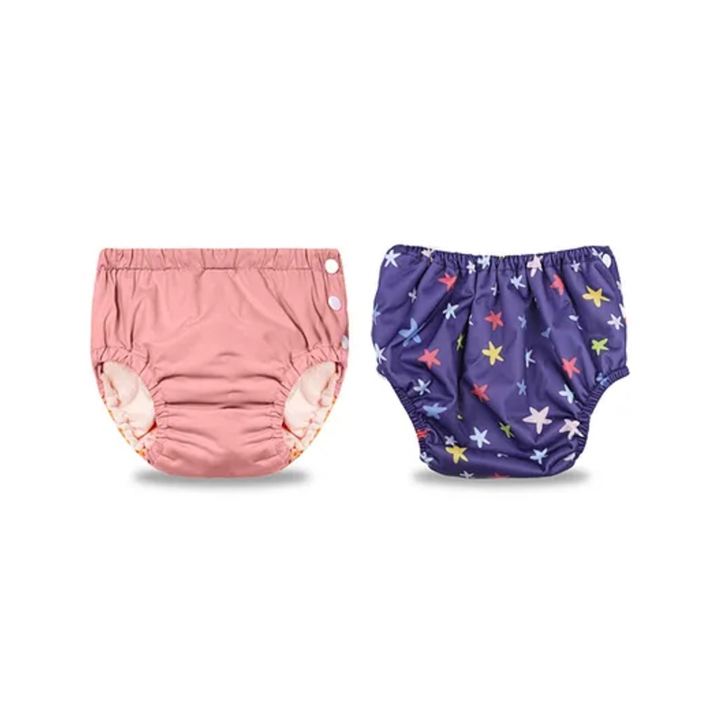 Chinmay Kids Reusable Swimwear Diaper Pool Pants Pack of 2 - Light Pink & Navy Blue