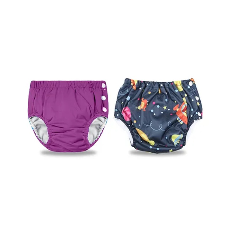 Chinmay Kids Reusable Swimwear Diaper - Purple and Dark Blue