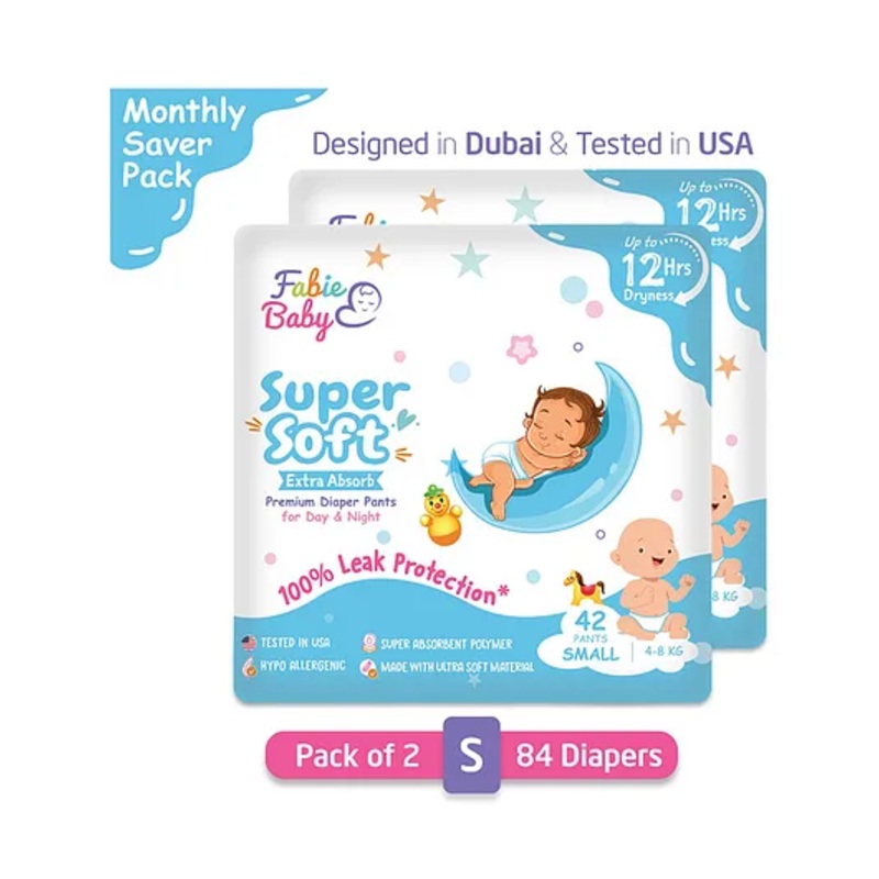 Fabie Baby Pant Style Diaper Small Size (42Pcs) - Pack of 2