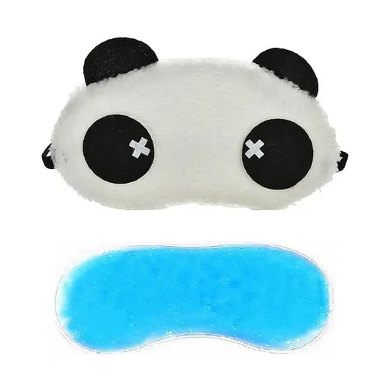Jenna Cross Panda Cartoon Sleeping Eye Mask with Cooling Gel - Black White