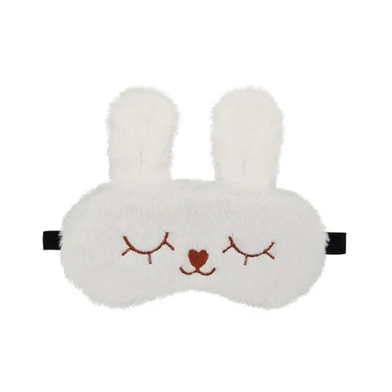 Jenna Fur Bunny White Cute Sleeping Eye Mask