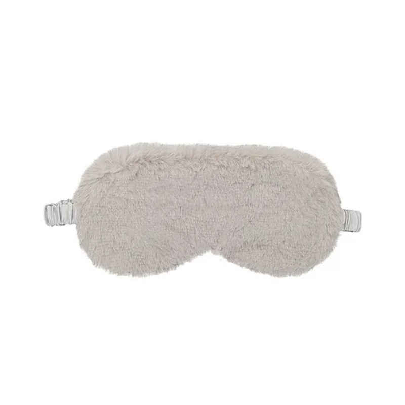 Jenna Silk Fur Plain Sleeping Eye Mask - Grey