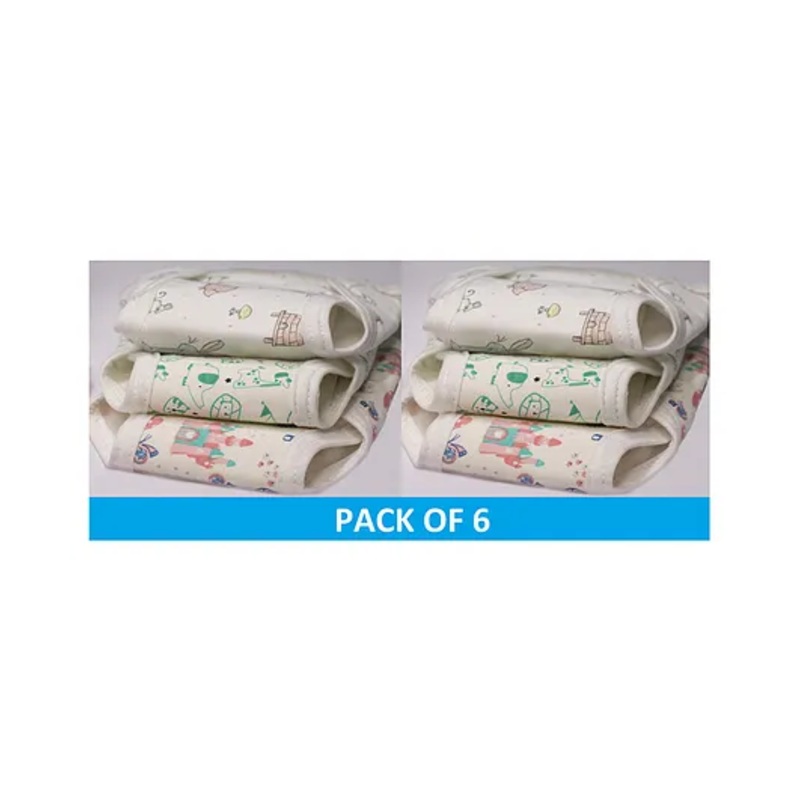 Lollipop Lane Hosiery Cloth Diaper with Velcro Closure and Muslin Lining - Large (Pack of 6)