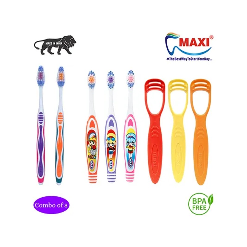MAXI Mommy & Baby Oral Care Combo Pack Of 8 - Multicolor