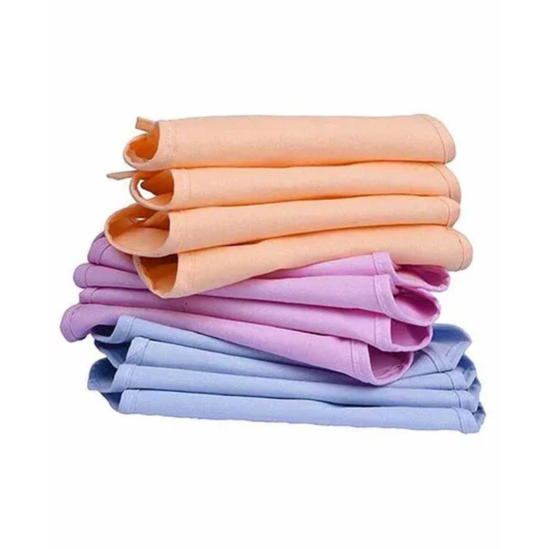 Mom's Home Double Layered Cotton Cloth Nappies Set of 6 - Coral Purple Blue