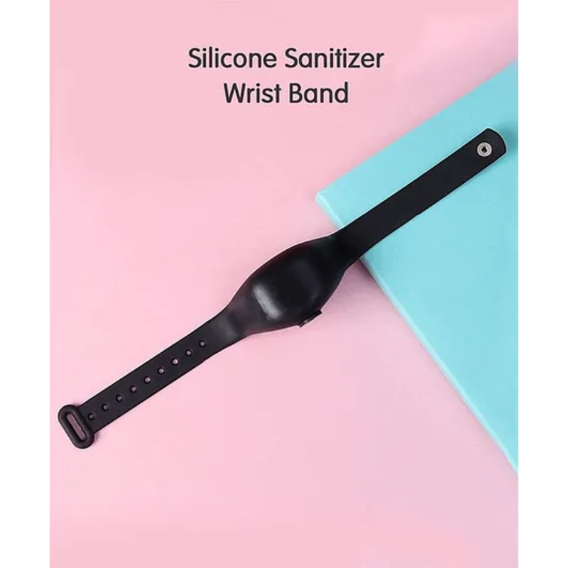 Silicone Sanitizer Refillable Wrist Band - Black