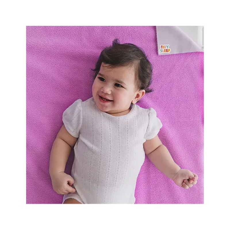 TIDY SLEEP Waterproof Baby Bed Protector Dry Sheet For New Born Babies- Babies Grape (Large)