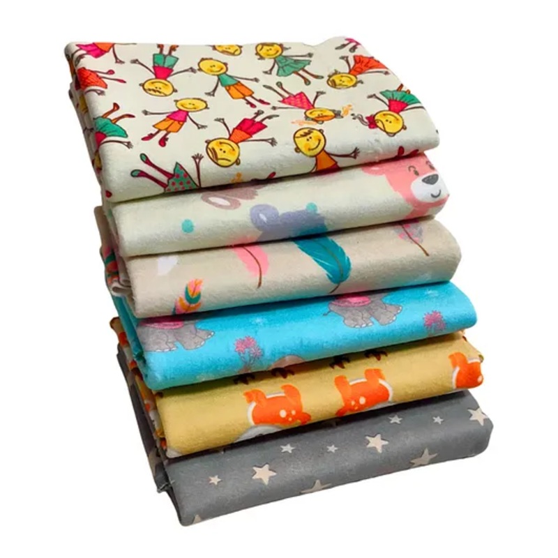 Zikku Printed Dry Sheet for Baby Newborn Bed Protector Waterproof Mat Quick Absorbency Combo Extra Small - Pack of 6