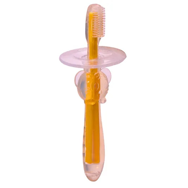 Adore Baby Training Toothbrush With Anti Choking Shield - Yellow