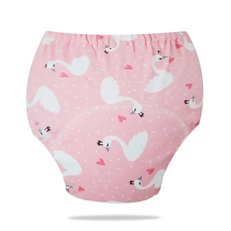 Bembika Babies Cotton Potty Training Pant  Pink Swan  Printed Medium - Multicolor