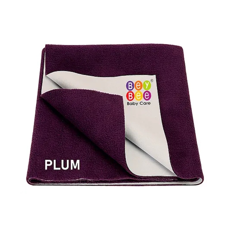 BeyBee Premium Quick Dry Bed Protector Baby Cot Sheet Medium Size - Plum