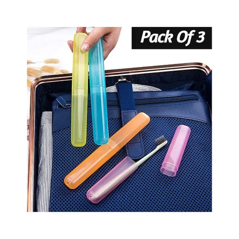 BOXOT IMPEX Travel Toothbrush Case(Colour May Vary) Pack Of 3