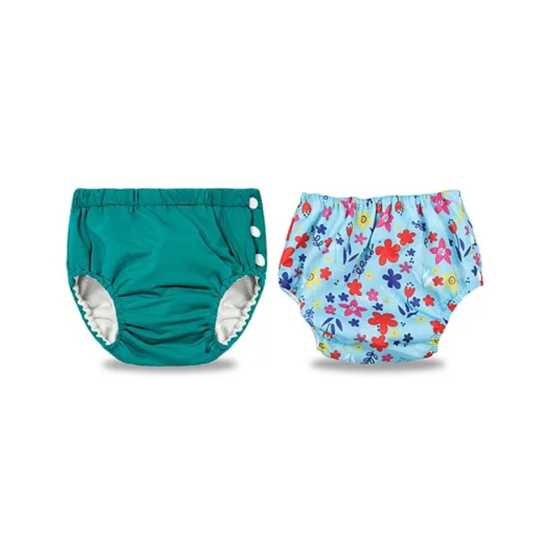 Chinmay Kids Swimming Pants Reusable Swimwear Diaper Pool Pants Pack of 2 - Green & Blue