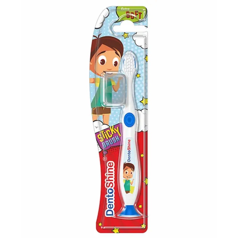 DentoShine Sticky Toothbrush - White & Blue
