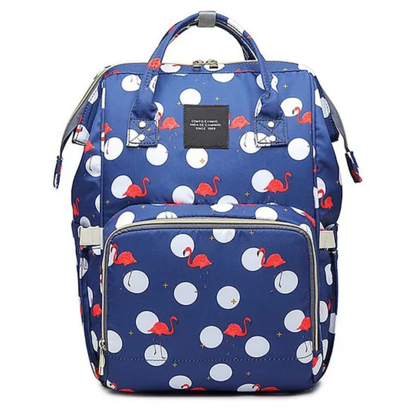 House of Quirk Diaper Bag Maternity Backpack Flamingo Print -  Dark Blue